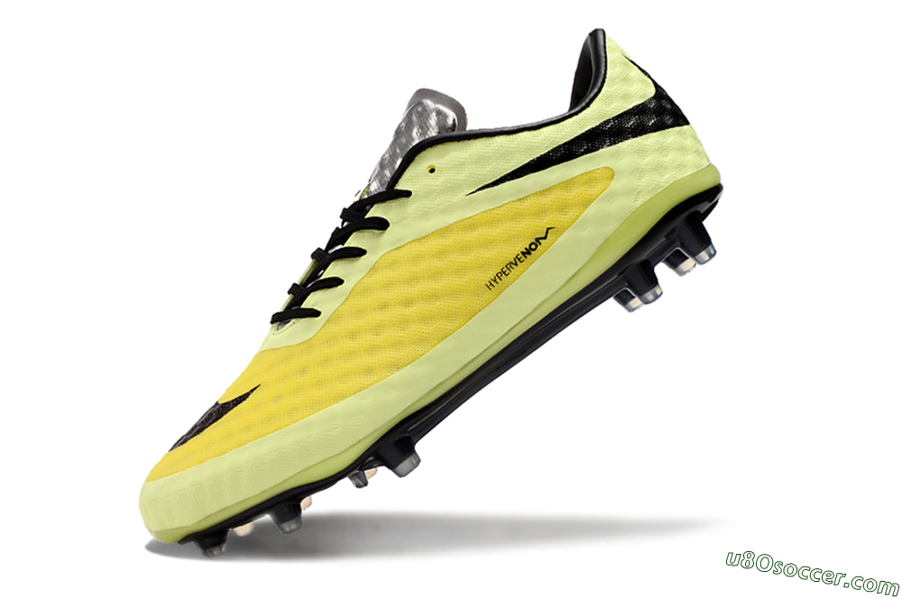 Nike Hypervenom Phantom FG Firm Ground Soccer Cleats - Yellow/Black/Silver 5