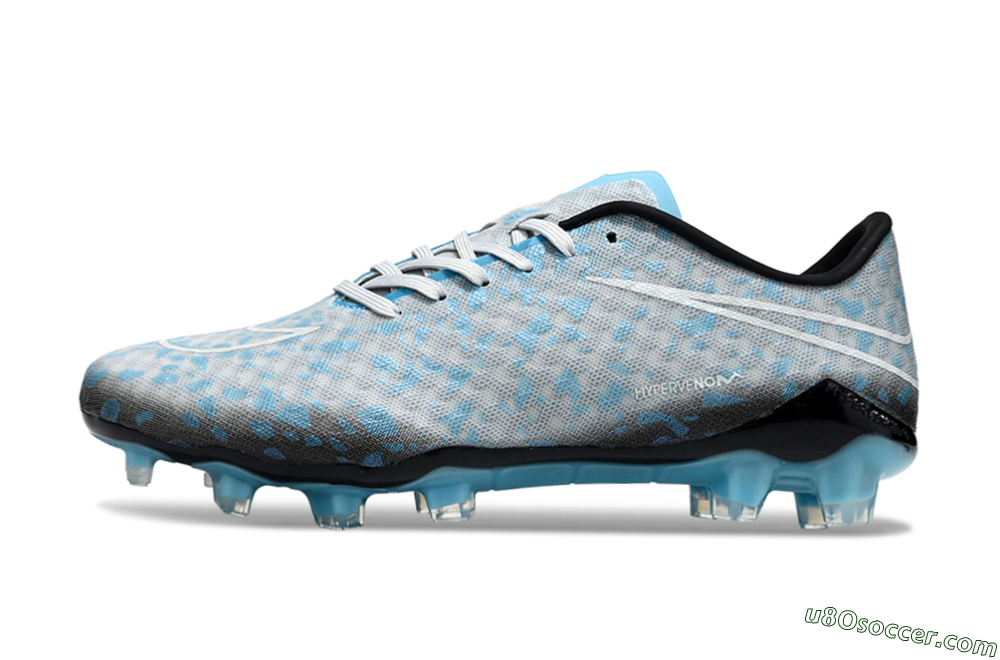 Nike Hypervenom Phantom FG Firm Ground Soccer Cleats - Grey/White/Blue 2