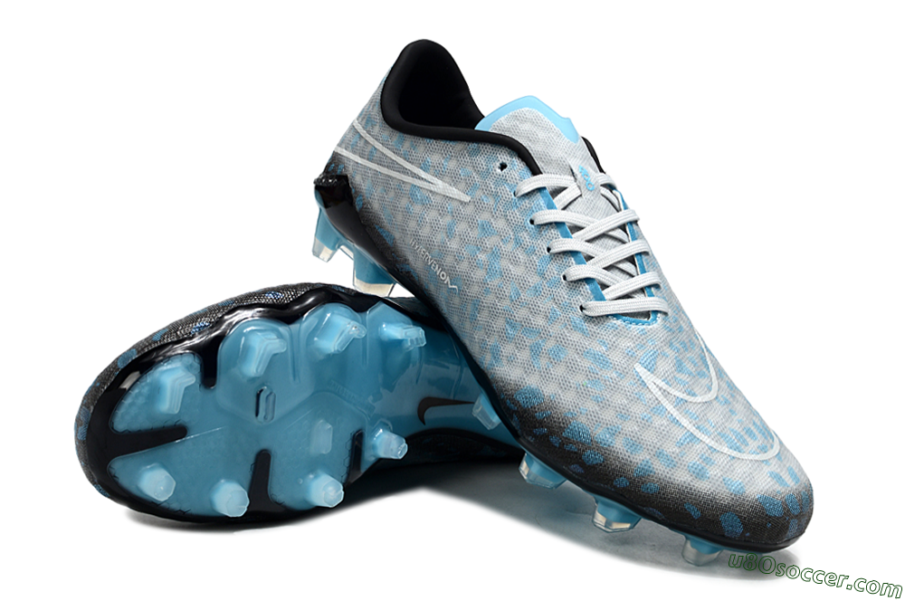 Nike Hypervenom Phantom FG Firm Ground Soccer Cleats - Grey/White/Blue 3