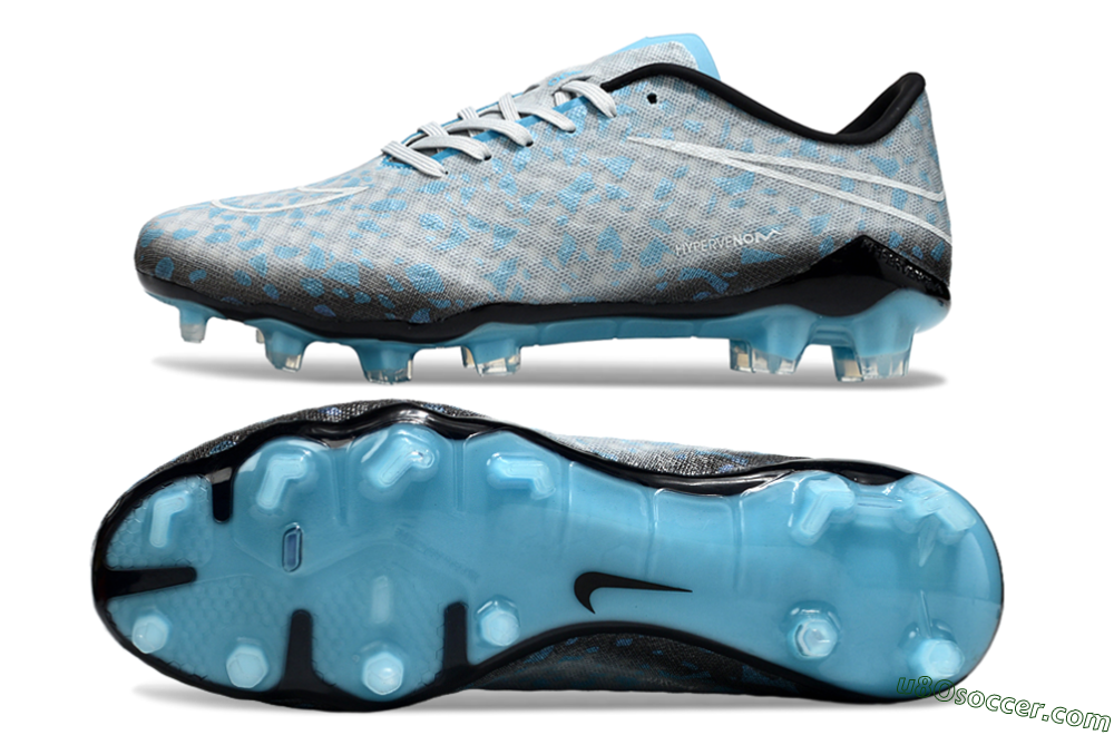 Nike Hypervenom Phantom FG Firm Ground Soccer Cleats - Grey/White/Blue 0
