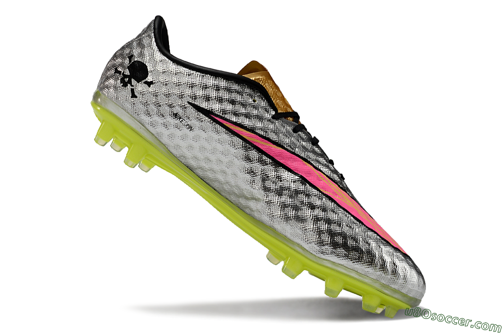 Nike Hypervenom Phantom FG Firm Ground Soccer Cleats - Silver/Pink/Yellow 4