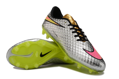Nike Hypervenom Phantom FG Firm Ground Soccer Cleats - Silver/Pink/Yellow