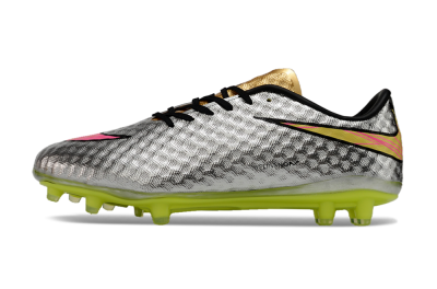 Nike Hypervenom Phantom FG Firm Ground Soccer Cleats - Silver/Pink/Yellow