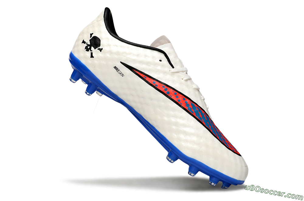 Nike Hypervenom Phantom FG Firm Ground Soccer Cleats - White/Red/Blue 4