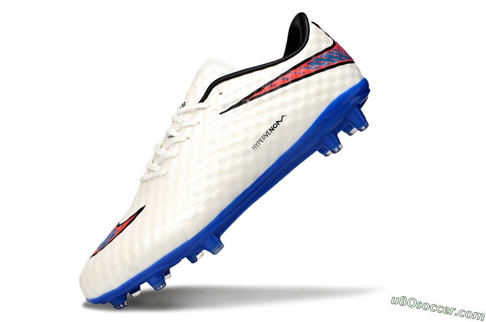 Nike Hypervenom Phantom FG Firm Ground Soccer Cleats - White/Red/Blue 5