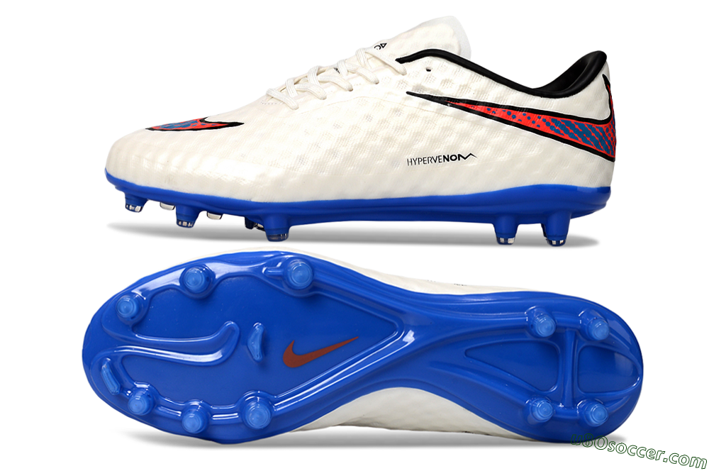 Nike Hypervenom Phantom FG Firm Ground Soccer Cleats - White/Red/Blue 0