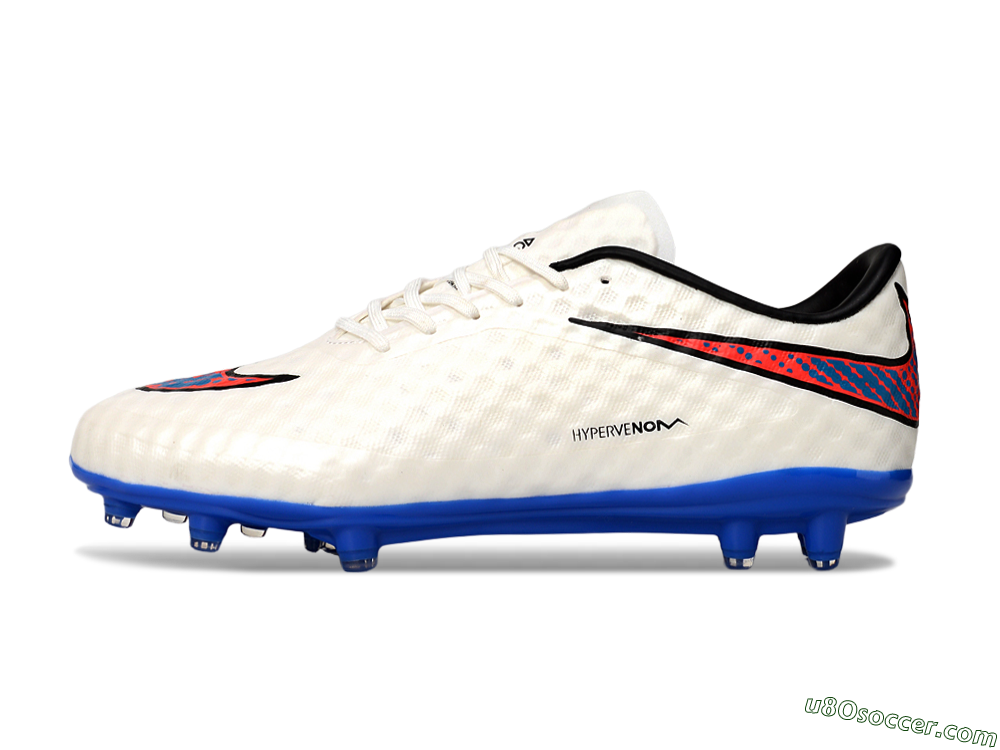 Nike Hypervenom Phantom FG Firm Ground Soccer Cleats - White/Red/Blue 2