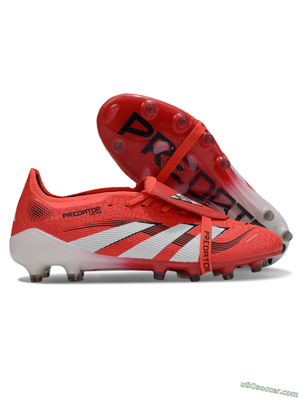 Adidas Predator 25 Elite Foldover Tongue AG Artificial Grass Soccer Cleats - Red/White/Black 1