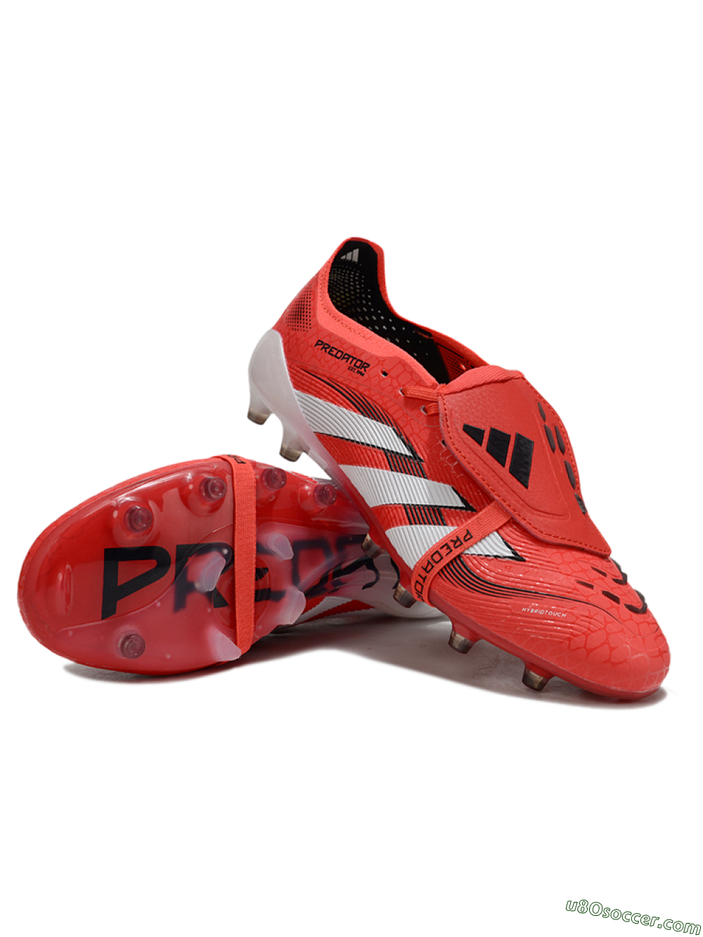 Adidas Predator 25 Elite Foldover Tongue AG Artificial Grass Soccer Cleats - Red/White/Black 3
