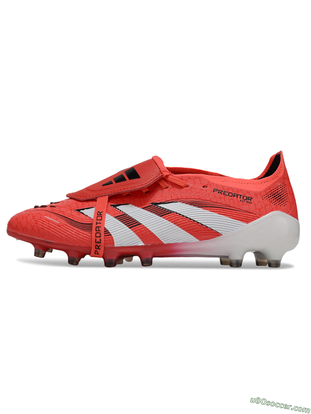 Adidas Predator 25 Elite Foldover Tongue AG Artificial Grass Soccer Cleats - Red/White/Black 2
