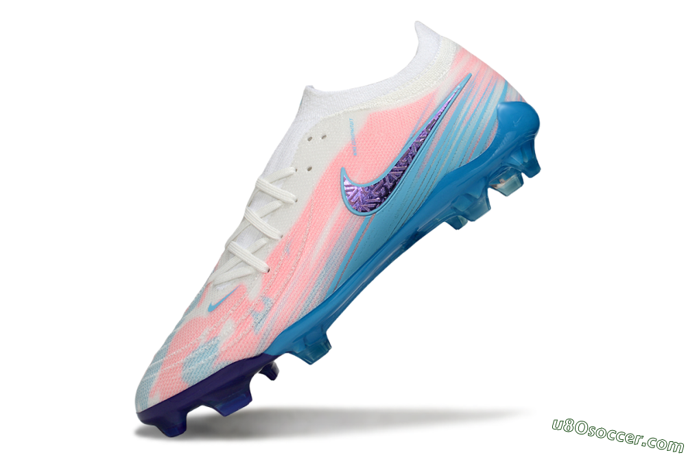 Nike Phantom GX 2 Elite FG Firm Ground Soccer Cleats - White/Pink/Blue 5