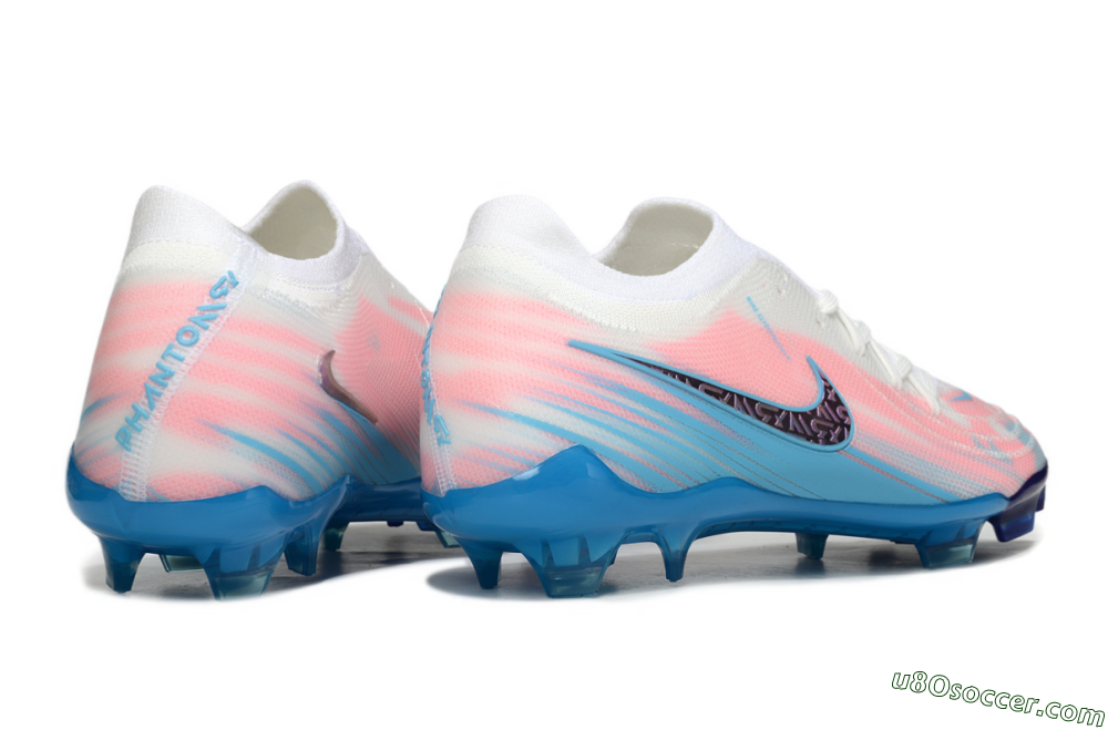 Nike Phantom GX 2 Elite FG Firm Ground Soccer Cleats - White/Pink/Blue 6