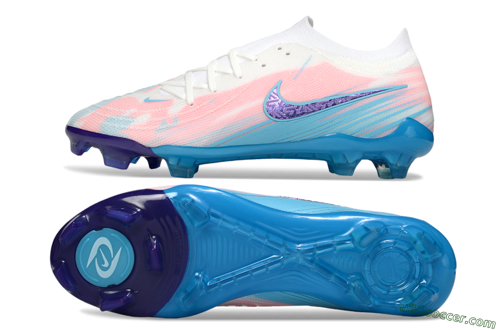 Nike Phantom GX 2 Elite FG Firm Ground Soccer Cleats - White/Pink/Blue 0