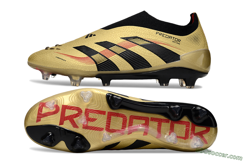 Adidas Predator 25 Elite Laceless FG Firm Ground Soccer Cleats - Gold/Black/Red 0