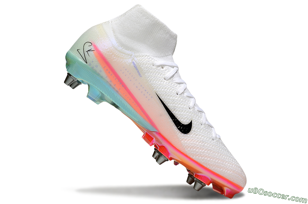 Nike Air Zoom Mercurial Superfly 10 Elite SG Soft Ground Soccer Cleats - White/Black/Pink 4