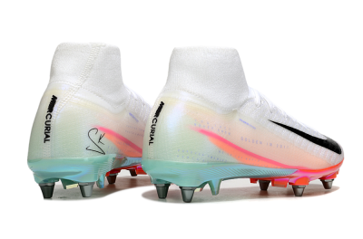 Nike Air Zoom Mercurial Superfly 10 Elite SG Soft Ground Soccer Cleats - White/Black/Pink