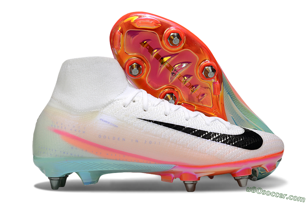 Nike Air Zoom Mercurial Superfly 10 Elite SG Soft Ground Soccer Cleats - White/Black/Pink 1