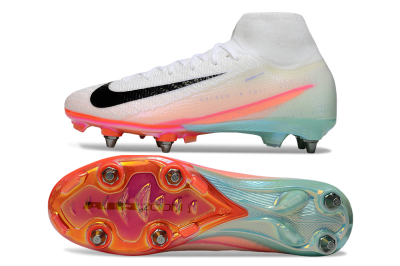 Nike Air Zoom Mercurial Superfly 10 Elite SG Soft Ground Soccer Cleats - White/Black/Pink