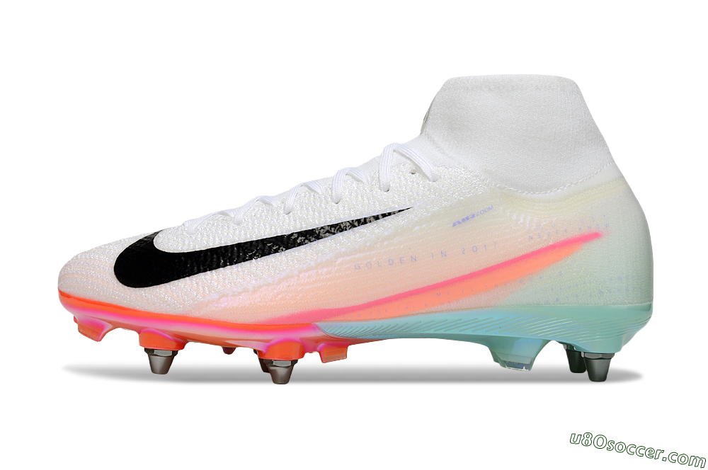 Nike Air Zoom Mercurial Superfly 10 Elite SG Soft Ground Soccer Cleats - White/Black/Pink 2
