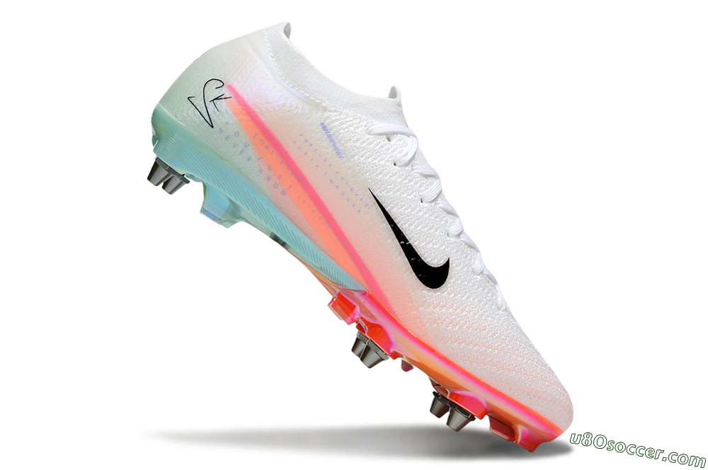 Nike Air Zoom Mercurial Vapor 16 Elite SG Soft Ground Soccer Cleats - White/Black/Pink 4