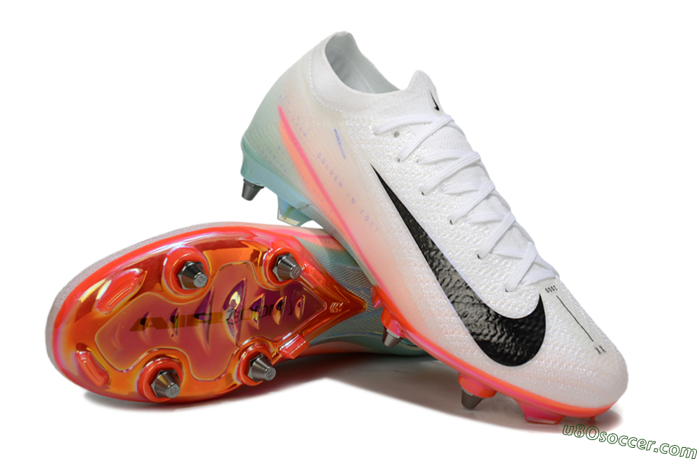 Nike Air Zoom Mercurial Vapor 16 Elite SG Soft Ground Soccer Cleats - White/Black/Pink 3