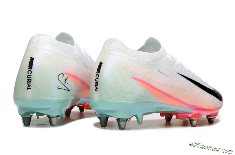 Nike Air Zoom Mercurial Vapor 16 Elite SG Soft Ground Soccer Cleats - White/Black/Pink 6
