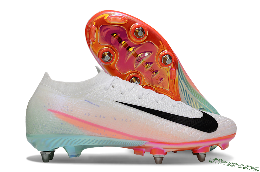 Nike Air Zoom Mercurial Vapor 16 Elite SG Soft Ground Soccer Cleats - White/Black/Pink 1