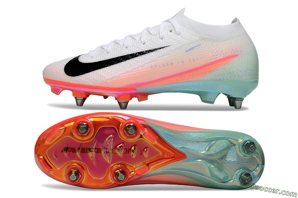 Nike Air Zoom Mercurial Vapor 16 Elite SG Soft Ground Soccer Cleats - White/Black/Pink 0