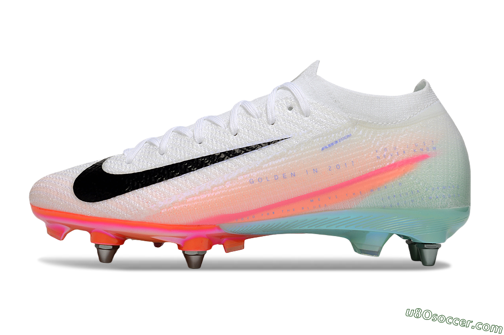 Nike Air Zoom Mercurial Vapor 16 Elite SG Soft Ground Soccer Cleats - White/Black/Pink 2