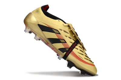 Adidas Predator 25 Elite Foldover Tongue FG Firm Ground Soccer Cleats - Gold/Black/Red