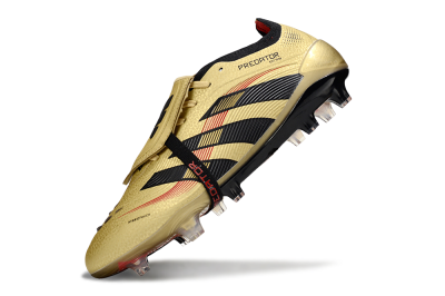 Adidas Predator 25 Elite Foldover Tongue FG Firm Ground Soccer Cleats - Gold/Black/Red
