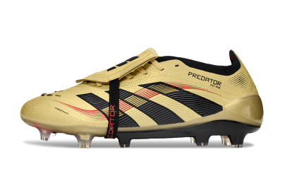 Adidas Predator 25 Elite Foldover Tongue FG Firm Ground Soccer Cleats - Gold/Black/Red