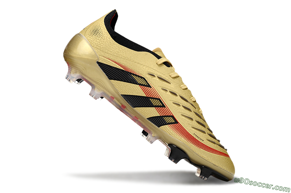 Adidas Predator 25 Elite FG Firm Ground Soccer Cleats - Gold/Black/Red 4
