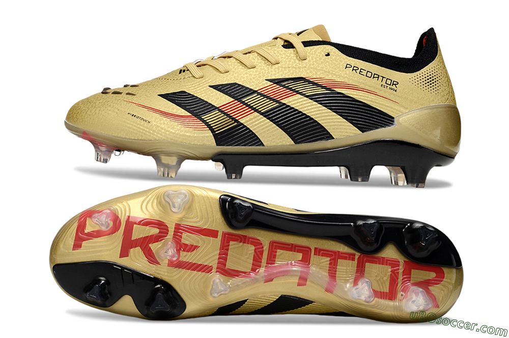 Adidas Predator 25 Elite FG Firm Ground Soccer Cleats - Gold/Black/Red 0