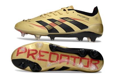 Adidas Predator 25 Elite FG Firm Ground Soccer Cleats - Gold/Black/Red