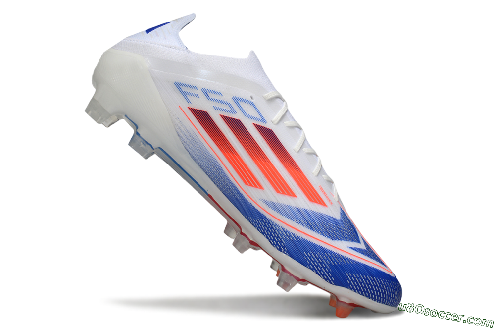 Adidas F50 Elite FG Firm Ground Soccer Cleats - White/Blue/Red 4