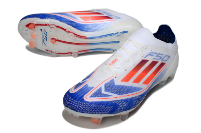 Adidas F50 Elite FG Firm Ground Soccer Cleats - White/Blue/Red