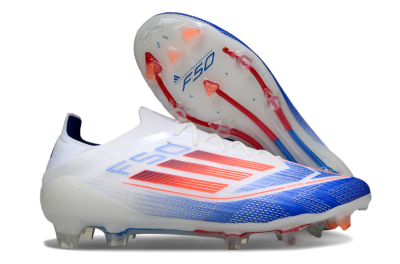 Adidas F50 Elite FG Firm Ground Soccer Cleats - White/Blue/Red