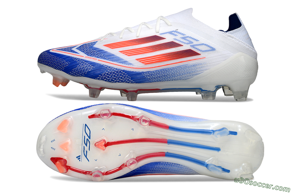 Adidas F50 Elite FG Firm Ground Soccer Cleats - White/Blue/Red 0