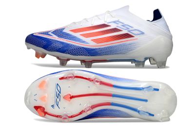 Adidas F50 Elite FG Firm Ground Soccer Cleats - White/Blue/Red