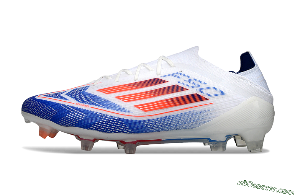 Adidas F50 Elite FG Firm Ground Soccer Cleats - White/Blue/Red 2