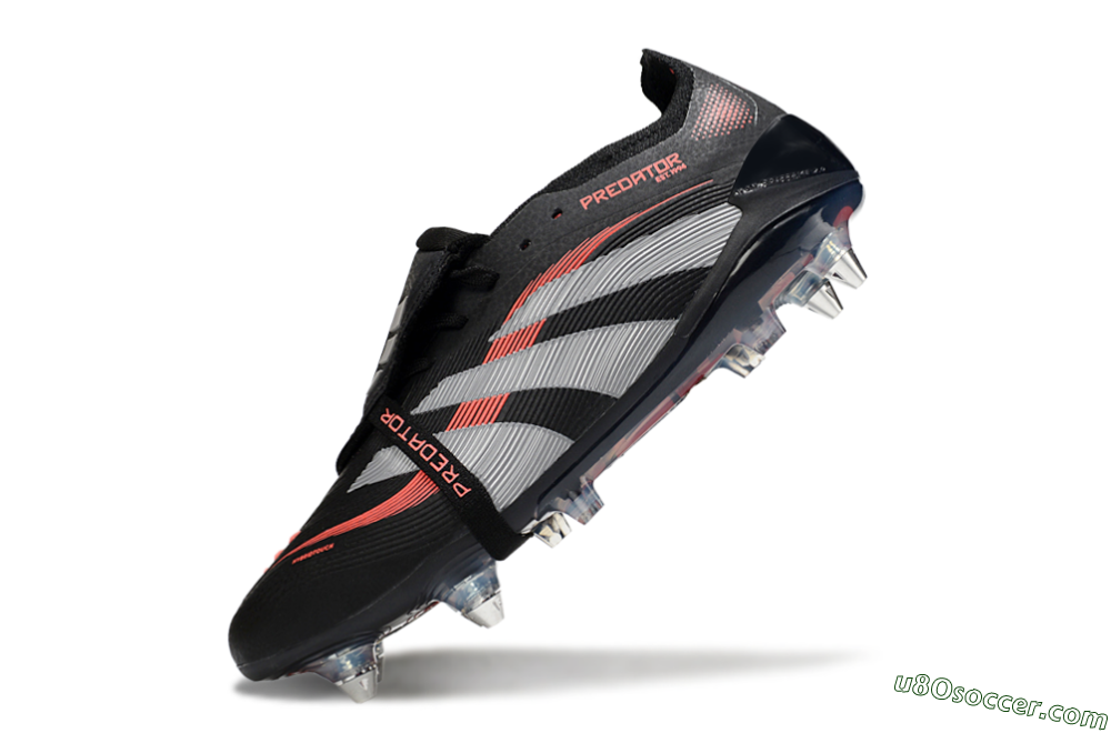 Adidas Predator 25 Elite Foldover Tongue SG Soft Ground Soccer Cleats - Black/Red/Silver 5