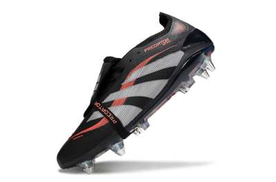 Adidas Predator 25 Elite Foldover Tongue SG Soft Ground Soccer Cleats - Black/Red/Silver
