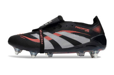 Adidas Predator 25 Elite Foldover Tongue SG Soft Ground Soccer Cleats - Black/Red/Silver