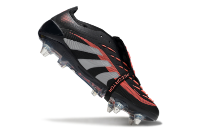 Adidas Predator 25 Elite Foldover Tongue SG Soft Ground Soccer Cleats - Black/Red/Silver