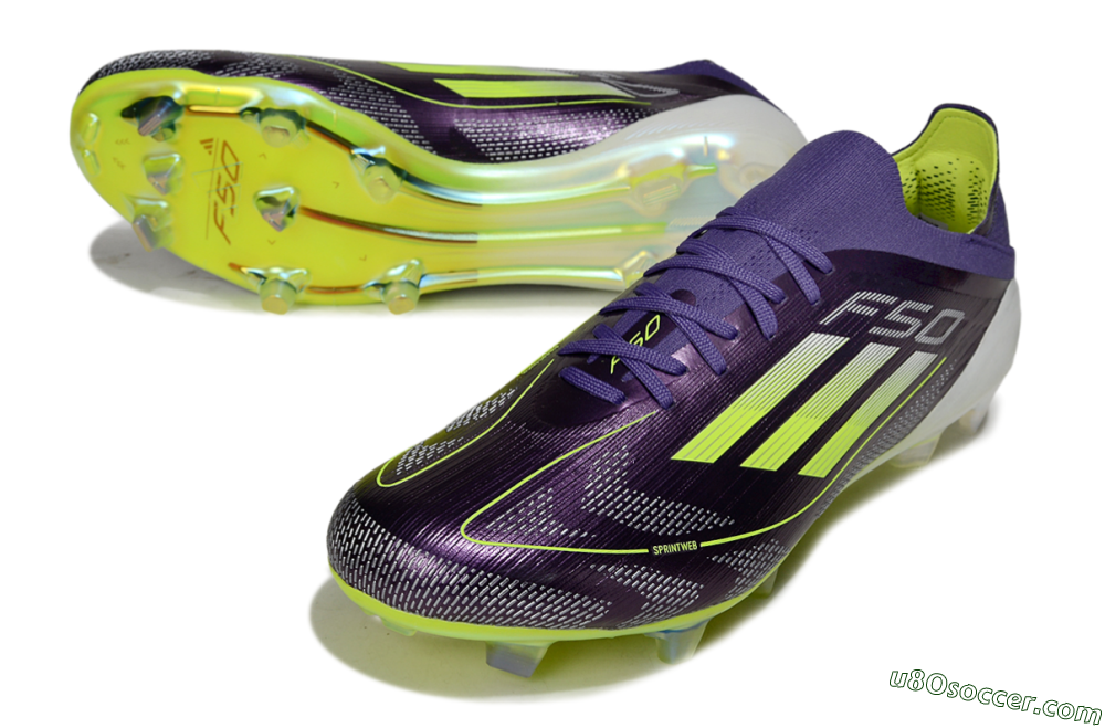 Adidas F50 Elite FG Firm Ground Soccer Cleats - Purple/Yellow 3