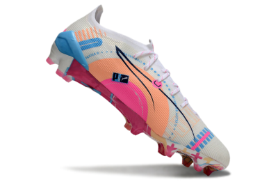 Puma Ultra 5 Ultimate FG Firm Ground Soccer Cleats - White/Pink/Blue