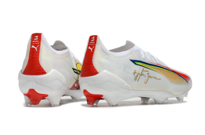 Puma Ultra 5 Ultimate FG Firm Ground Soccer Cleats - White/Red/Yellow