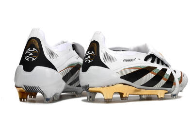 Adidas Predator 25 Elite Foldover Tongue FG Firm Ground Soccer Cleats - White/Black/Gold