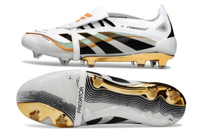 Adidas Predator 25 Elite Foldover Tongue FG Firm Ground Soccer Cleats - White/Black/Gold